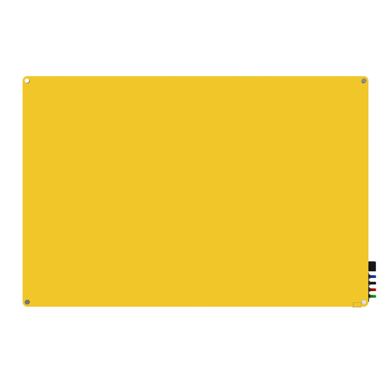 Panneau de verre magnétique mural Harmony, 48 po x 96 po, Jaune