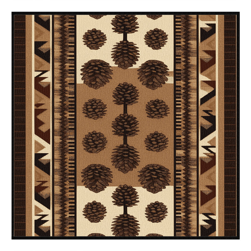 Tapis lavable Pinecone Southwestern, Carré 7 pi
