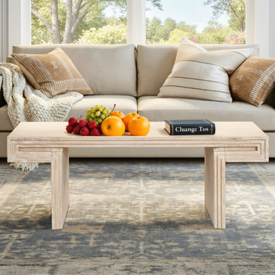 American Vintage Industrial Style Coffee Table, High Quality Recycled Wood Texture Rectangular Design, Double Layer Structure, Rustic Finish, Easy To Assemble, Suitable For Living Room And Office, Antique Natural