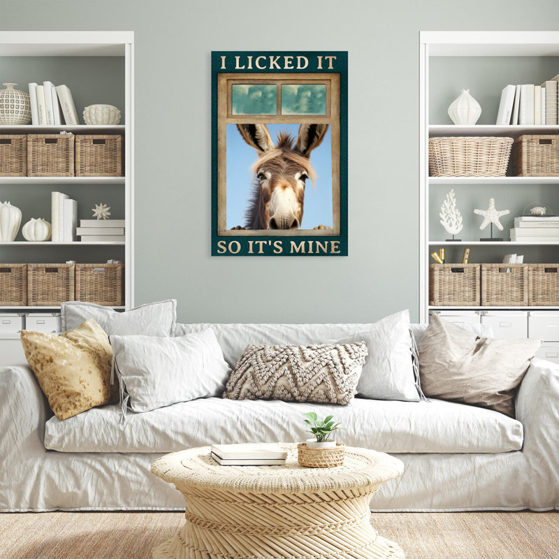 «Donkey I Licked It So Its Mine On», impression sur toile, H 36 po x l 24 po x P 1,25 po