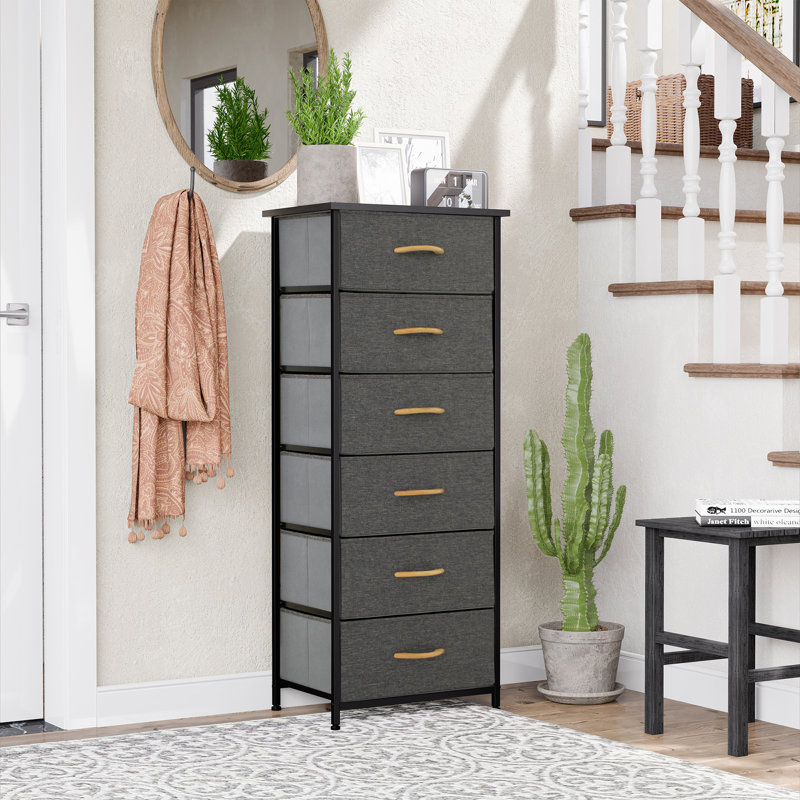 Commode pour femme 6 tiroirs Annyka, gris, Gris