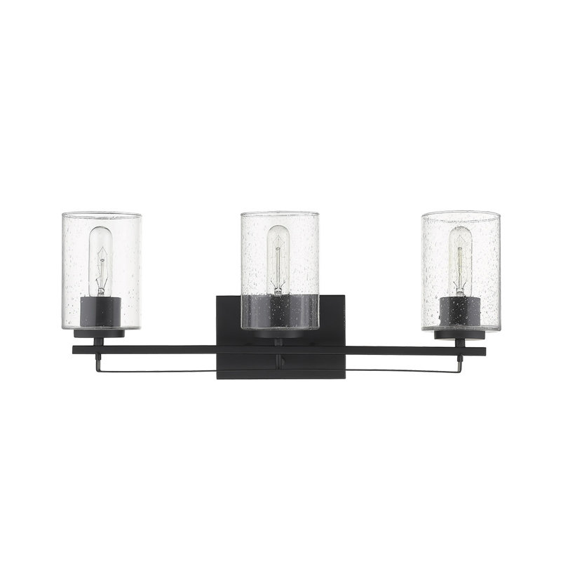 Éclairage de salle de bain à intensité variable 3 lumières Hoff, Noir mat