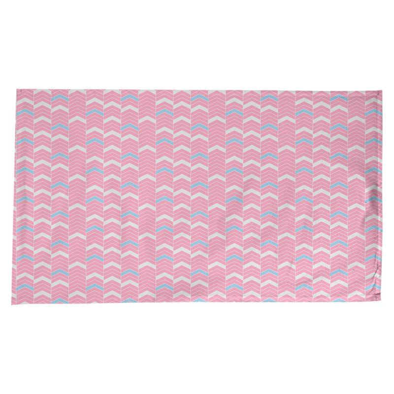 Nappe à chevrons à traits Stephenie, Rose / sarcelle