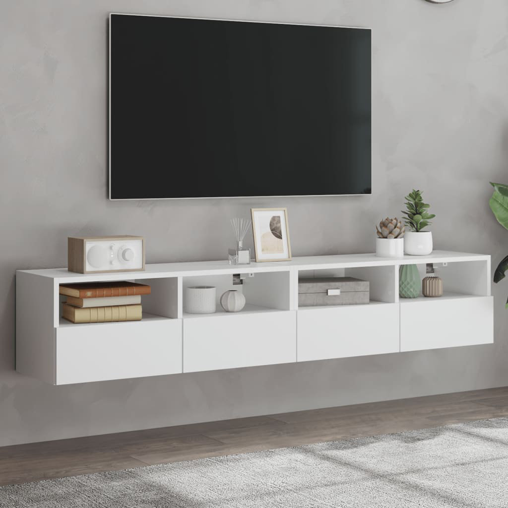 VIDAXL TV Wall Cabinets - Engineered Wood - White - Image 3