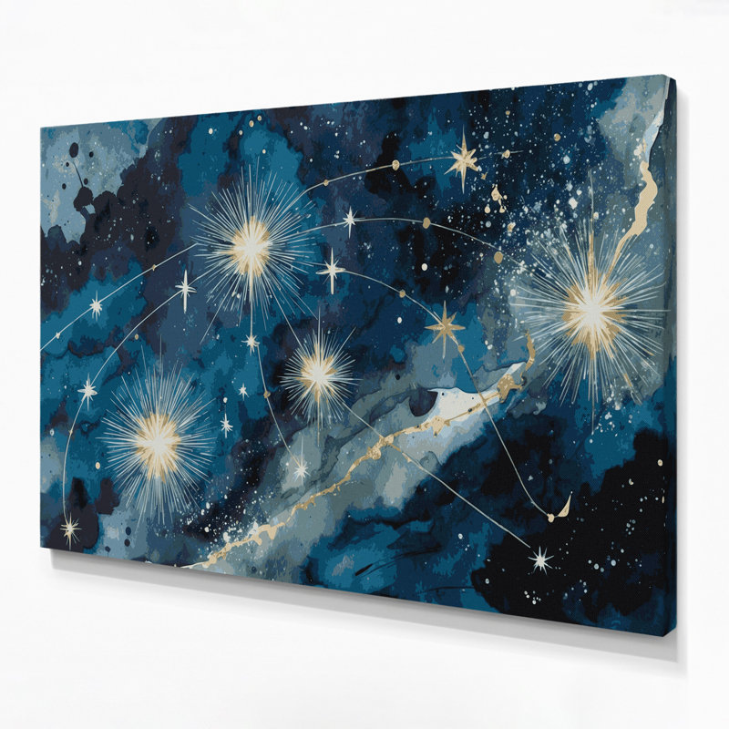 «Space Orion constellation», art mural sur toile grise, H 11 po x l 14 po