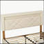 Lit plateforme tapissier ivoire avec tête de lit haute, style simple rétro, aucun sommier tapissier requis, assemblage facile