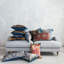 Coussin lombaire en velours Floral Harmony