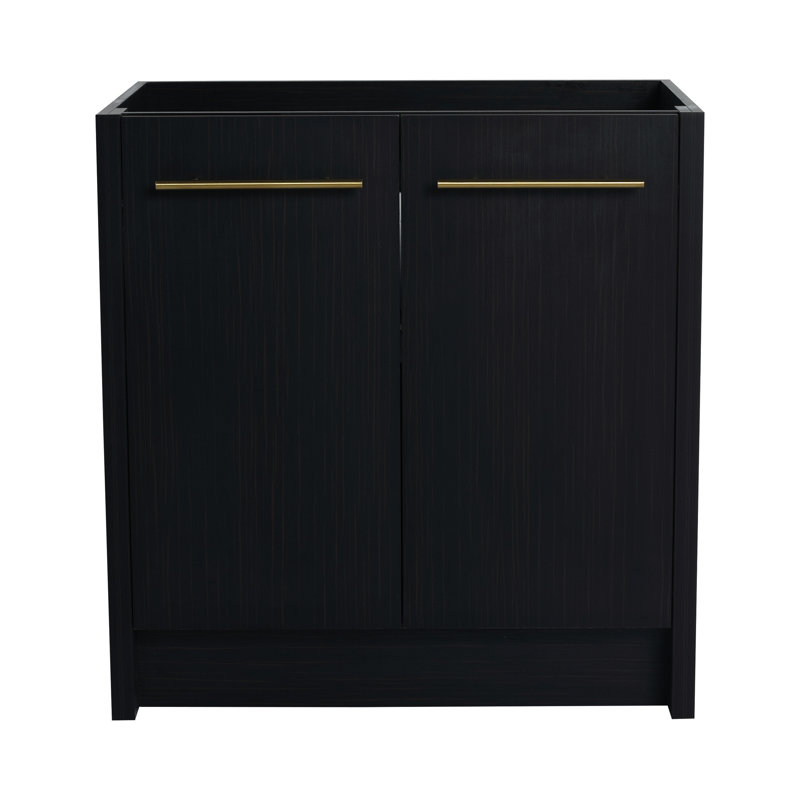 Meuble-lavabo autoportant de 30 pouces - châtaignier noir, modèle moderne attrayant, porte à fermeture en douceur, grand espace de rangement, design moderne et attrayant