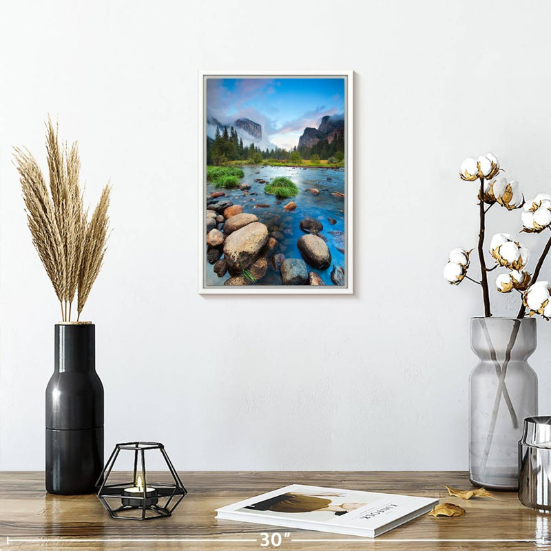 Merced Riverside, 9" x 13", Floating Frame White