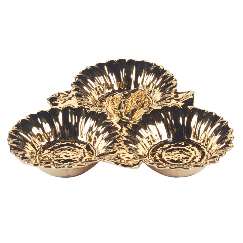Service à tournesol 3 sections Golden Sunflowers 3-D 6 oz chacune