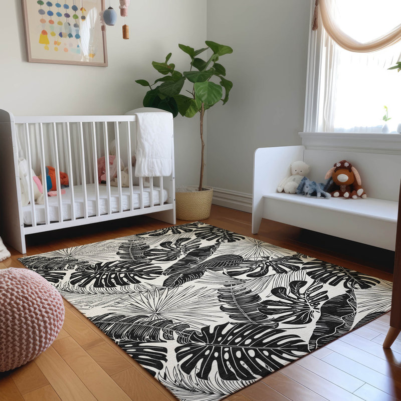 Premium Machine Washable Cerrito AMF211 Midnight Rug, Rectangle 5' x 7'6"