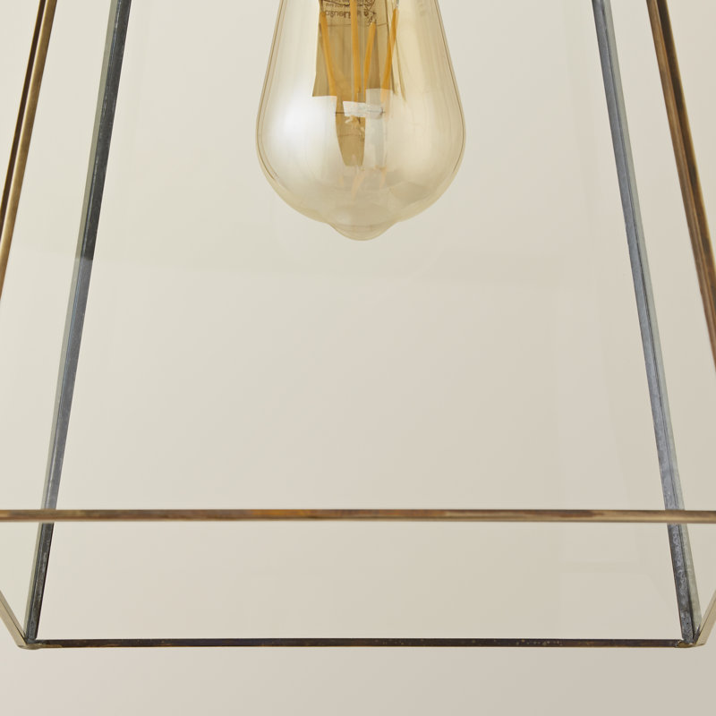 19cm H Glass Square Lamp Shade ( Clip On ), Gold