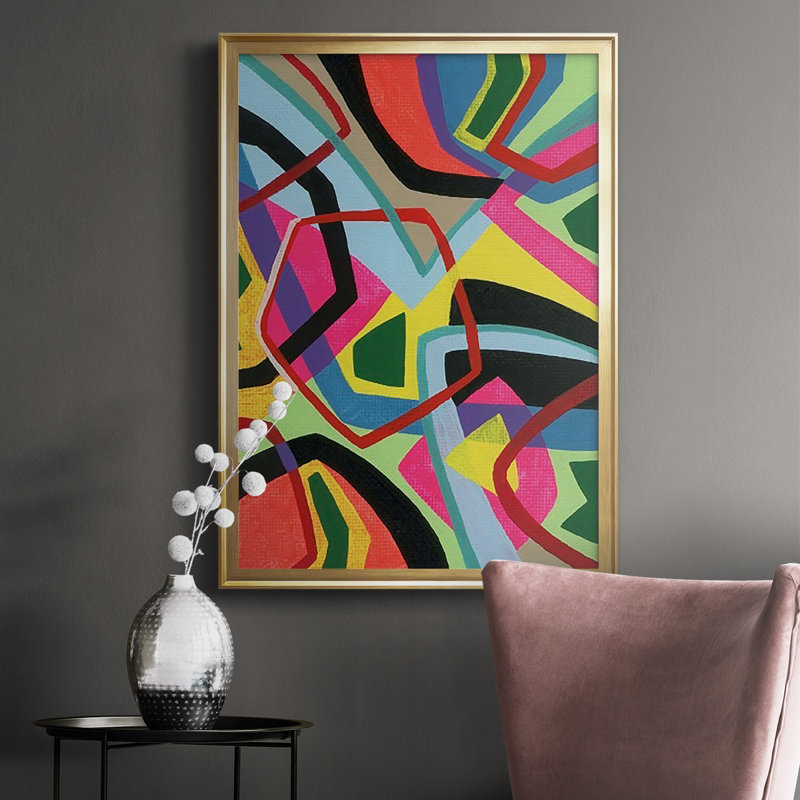 «Bold Shape Shift II», impression d'un seul cadre, Toile avec cadre doré, H 42,5 po x l 30,5 po, Pas de tapis