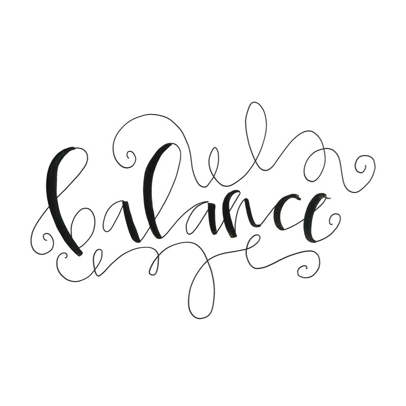 Balance Script - Wrapped Canvas Art Prints, 30cm H x 46cm W