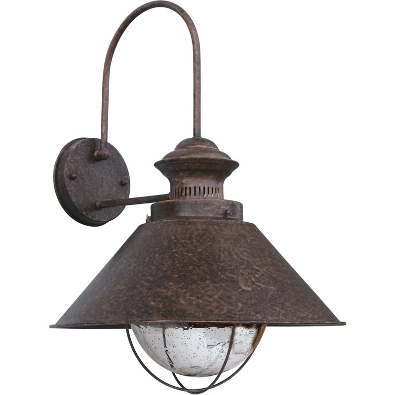 Holyoke Rusty Brown Outdoor Barn Light, 52 cm H x 35 cm W x 34.5 cm D