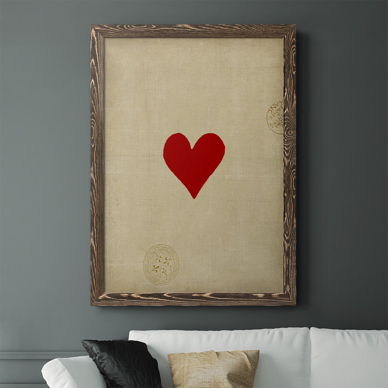 Toile encadrée Heart Premium - prête à être accrochée, Toile avec cadre noyer, H 43,5 po x l 31,5 po