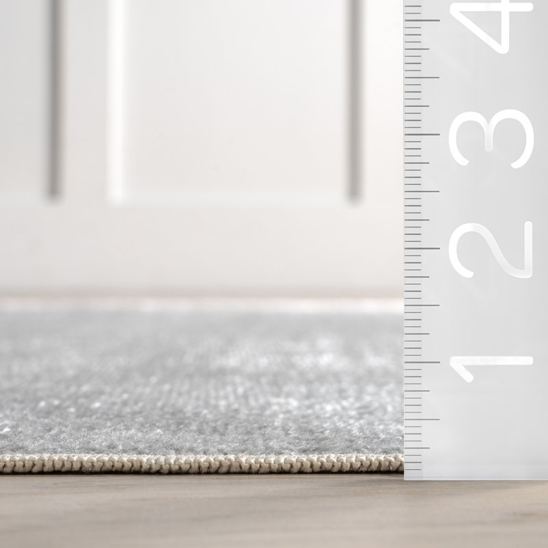 Argelia Solid Machine Washable Area Rug, Rectangle 6'7" x 9'