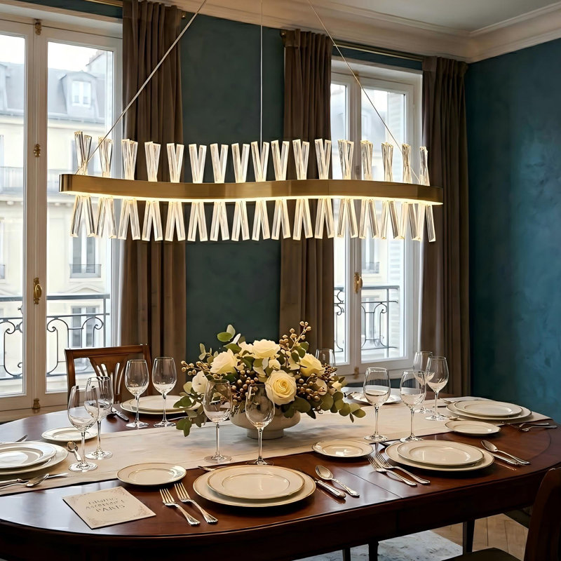 Luminaire suspendu linéaire en forme de S 36W à DEL à intensité variable pour îlot de cuisine