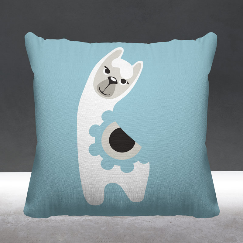 Coussin Inkie, Bleu pastel, 17 po x 17 po, Carré