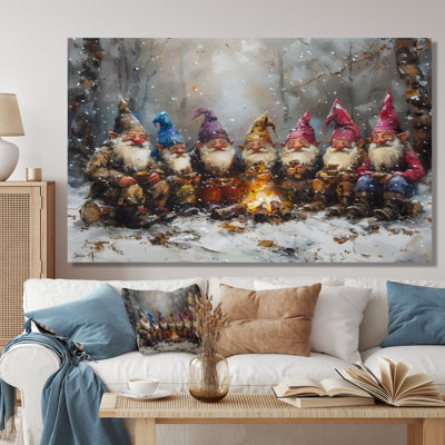 Reproduction d'art gnome rose rose jaune
