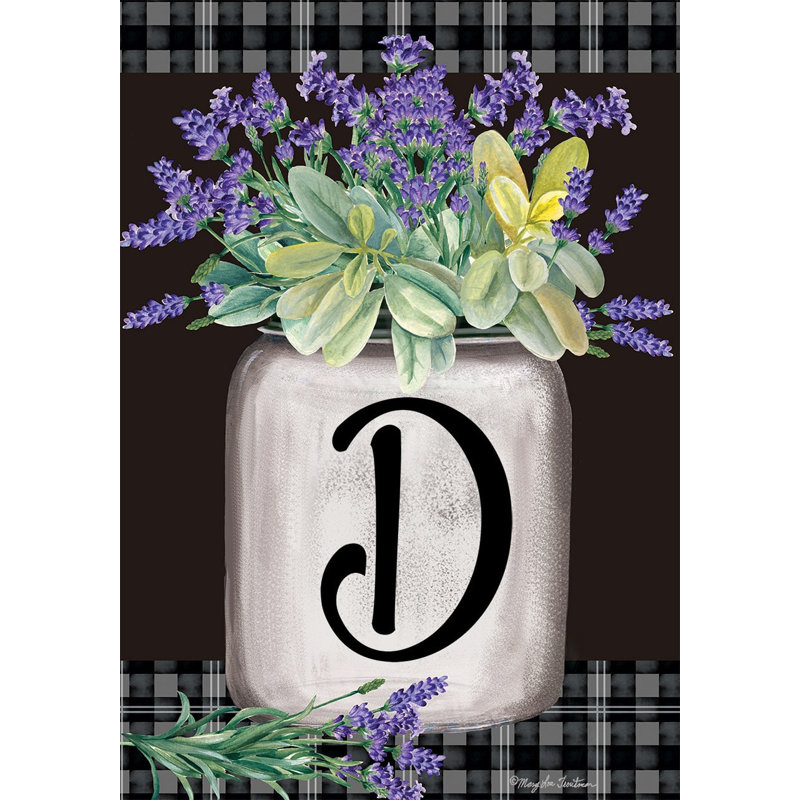 Drapeau de jardin ferme monogramme lettre D