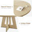 Table de salle à manger ronde de 47 pouces, table de cuisine de ferme avec base en piédestal en bois pour la salle à manger, beige-496112407