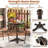 32" Patio Dining Table W/ 1.6" Umbrella Hole & Lid Dpc Tabletop For Backyard