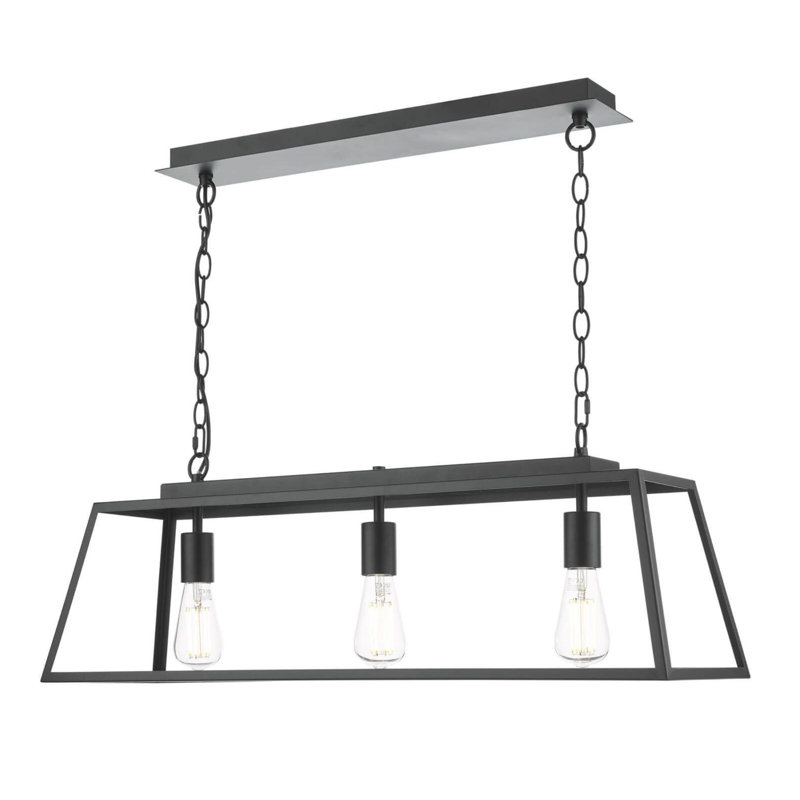 3 - Light Matte Black Kitchen Island Pendant