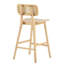 2 bois - bois d'hévéa naturel, siège incurvé ergonomique, exquis, polyvalent pour une décoration intérieure simple, profilée et solide, facile à nettoyer