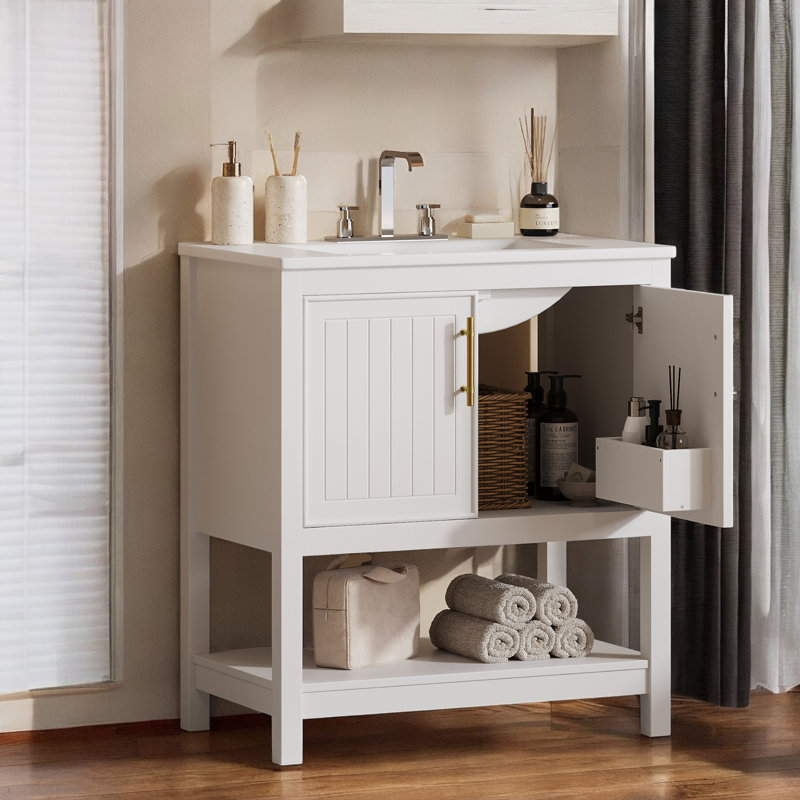 29.9'' Single Bathroom Vanity with Top, White