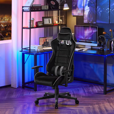 Inbox Zero Adjustable Reclining Ergonomic Swiveling PC & Racing Game Chair