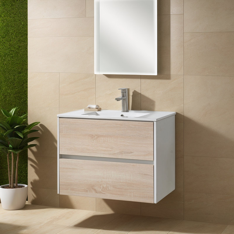 Ensemble de meuble-lavabo simple mural 30 po 30 po Danube