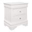 Table de chevet blanche avec 3 faux tiroirs en alligator