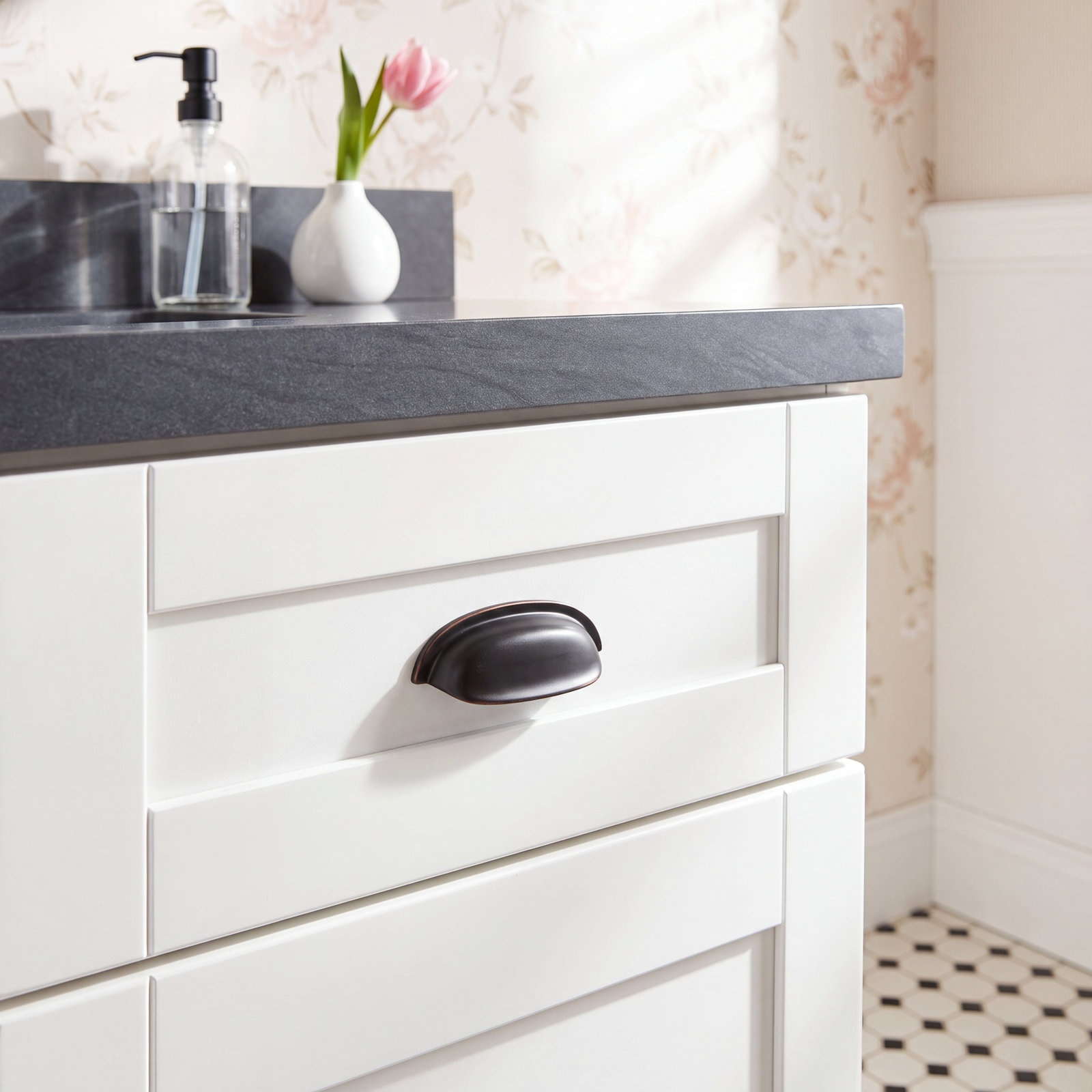 Cup Bin Cabinet Pull, Oil Rubbed Bronze