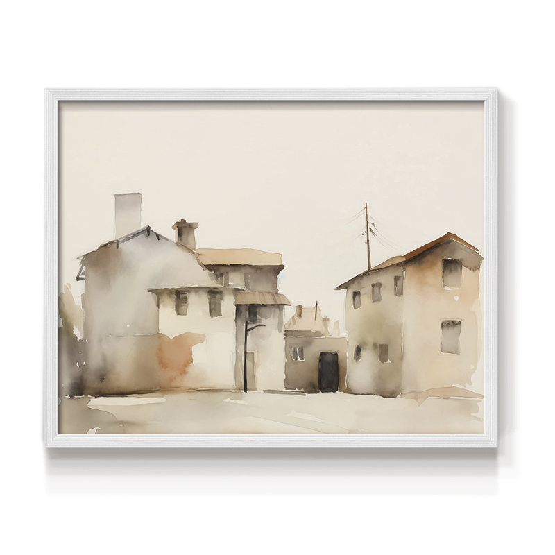 Paysages rétro-XXXII - impression encadrée - réaménageable, H 8 po x l 10 po, Blanc