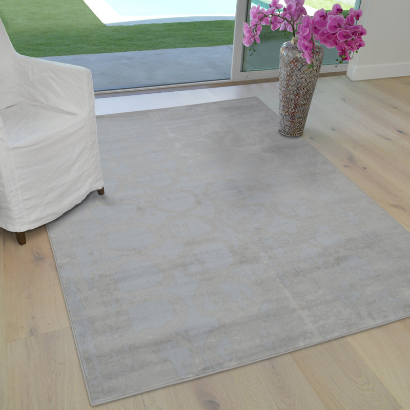 Tapis décoratif grise Ladue, Rectangle 7 pi 8 po x 10 pi