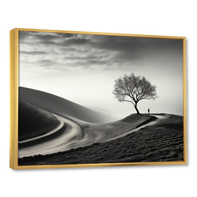 Black And White Solitude Tree Photography - Tree Framed Prints