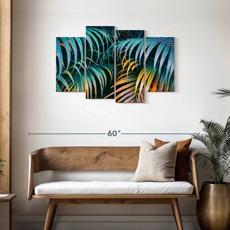 Feuilles de palmier Harnek Green Jungle, H 27 po x l 43 po