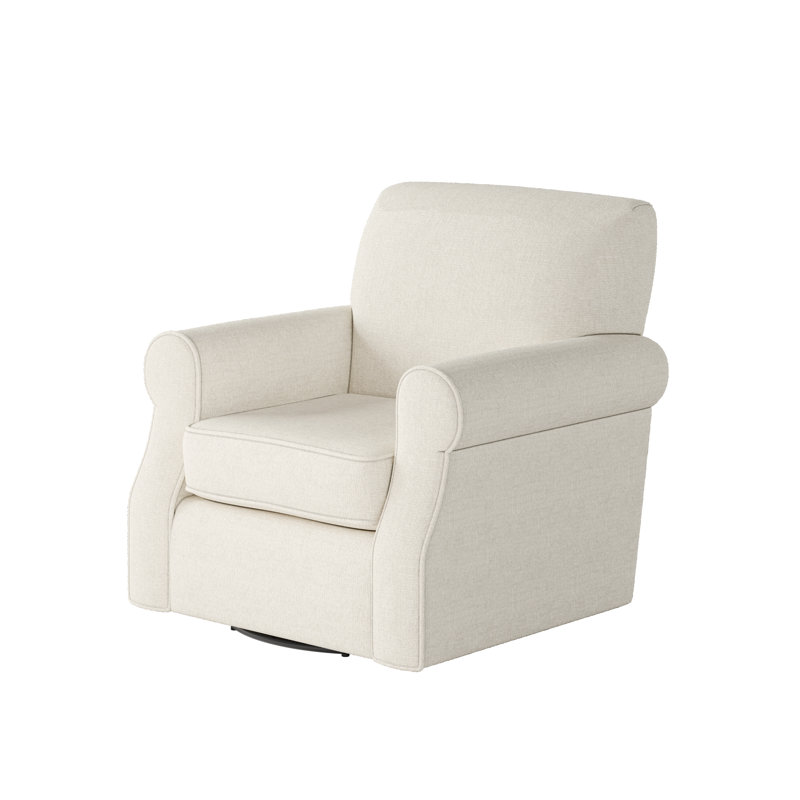 Fauteuil pivotant en polyester Silverlock, Mélange de polyester glacier blanc cassé