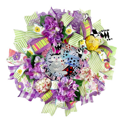 Couronne de printemps en maille 18 po