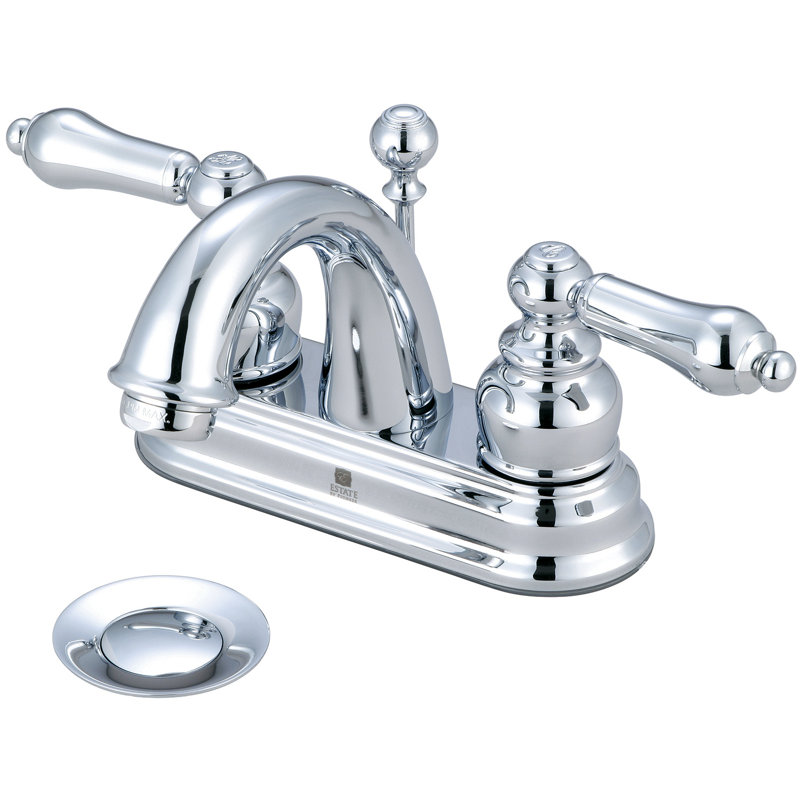 Brentwood Centerset Bathroom Faucet with Drain Assembly, Polished Chrome