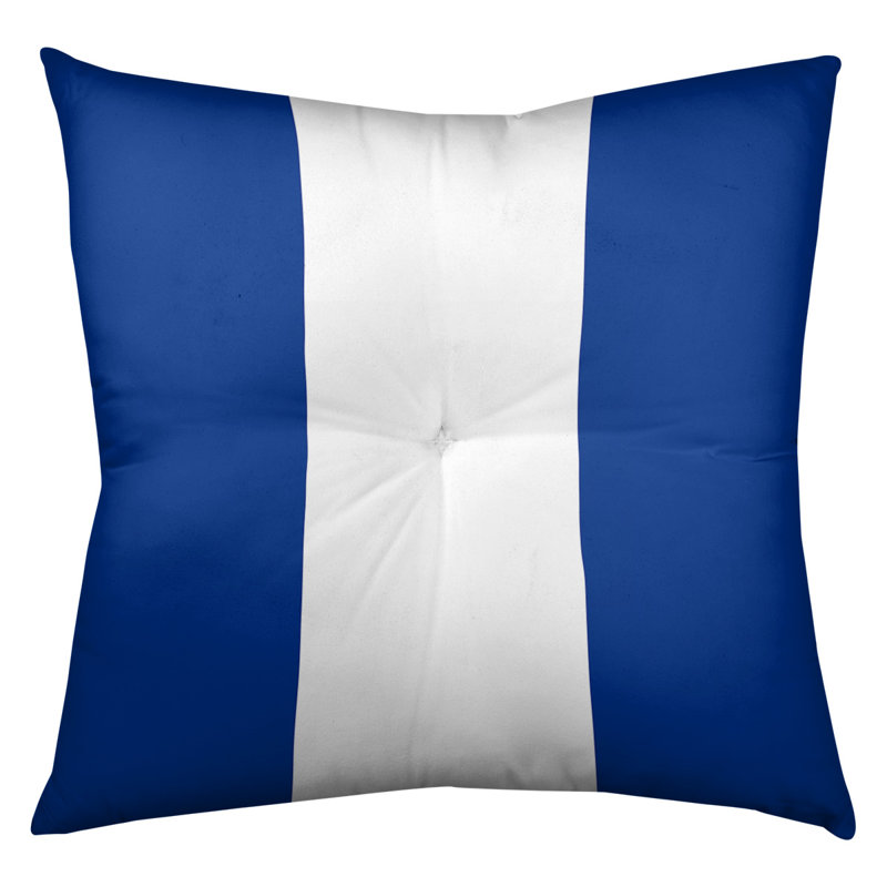  Coussin de sol touffeté, 26 po x 26 po, Bleu / Blanc