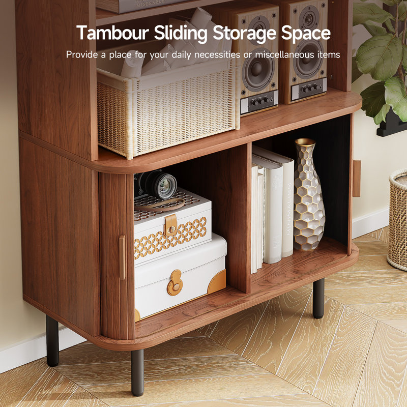 71" Tall Bookshelf with Storage Cabinet | Wayfair