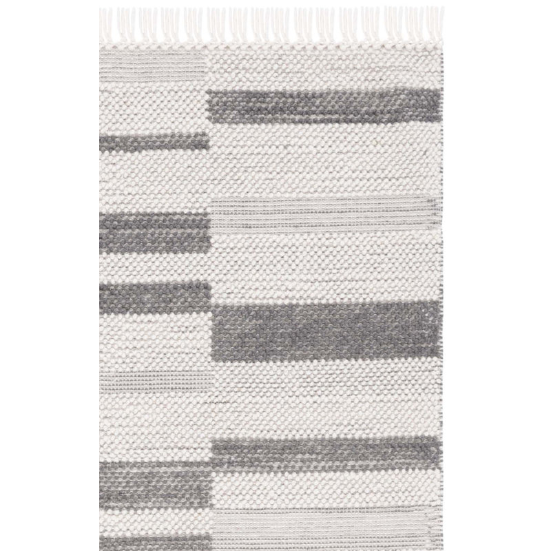 Tapis ivoire / gris foncé Charvik, Rectangle 8 pi x 10 pi
