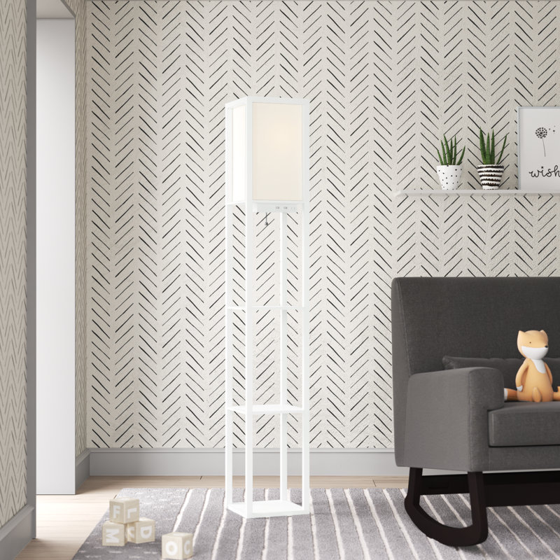 Luane 62.5'' Column Floor Lamp with USB and Outlet, No, White