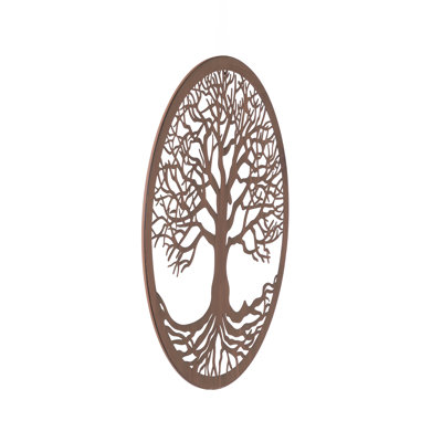 Tree Of Life Metal Wall Decor In Natural Rust