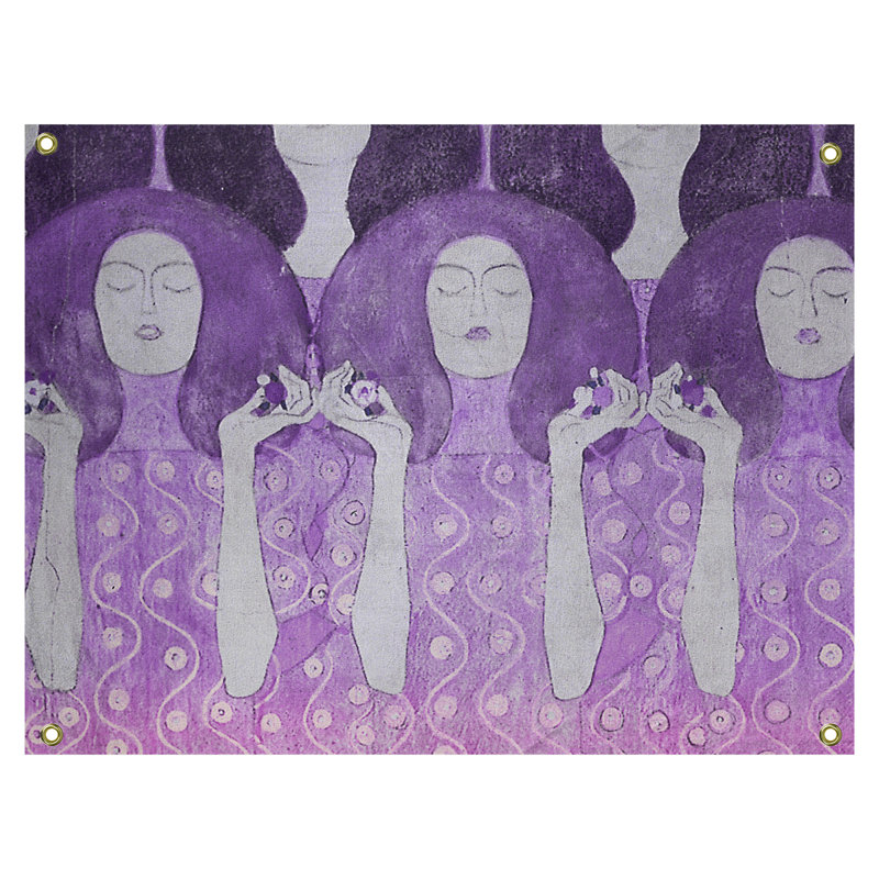 Tapisserie murale ange mariées, H 60,5 po x l 51,5 po, Mauve