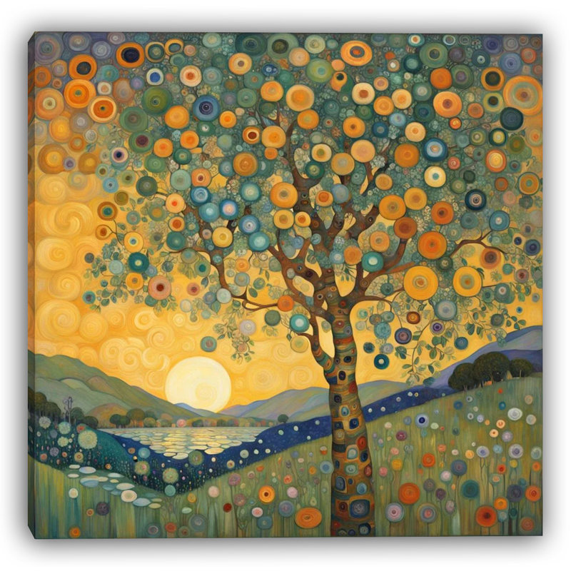 Golden Orchard Dreams - Wrapped Canvas Print