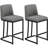 Bocicault Upholstered Faux Leather Counter Bar Stool with Metal Frame-1187862634
