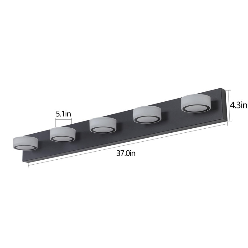Miroir de salle de bain moderne et minimaliste, Noir